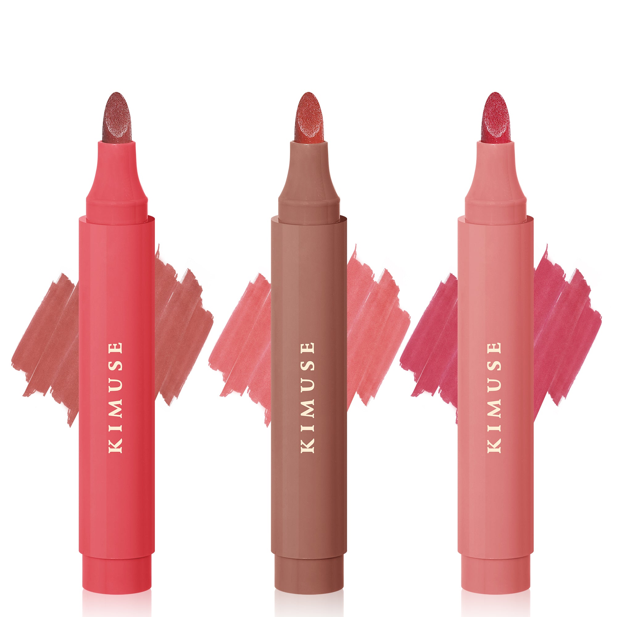KIMUSE Lip Stain Tip Marker Set, Long Lasting Waterproof Matte Natural Finish