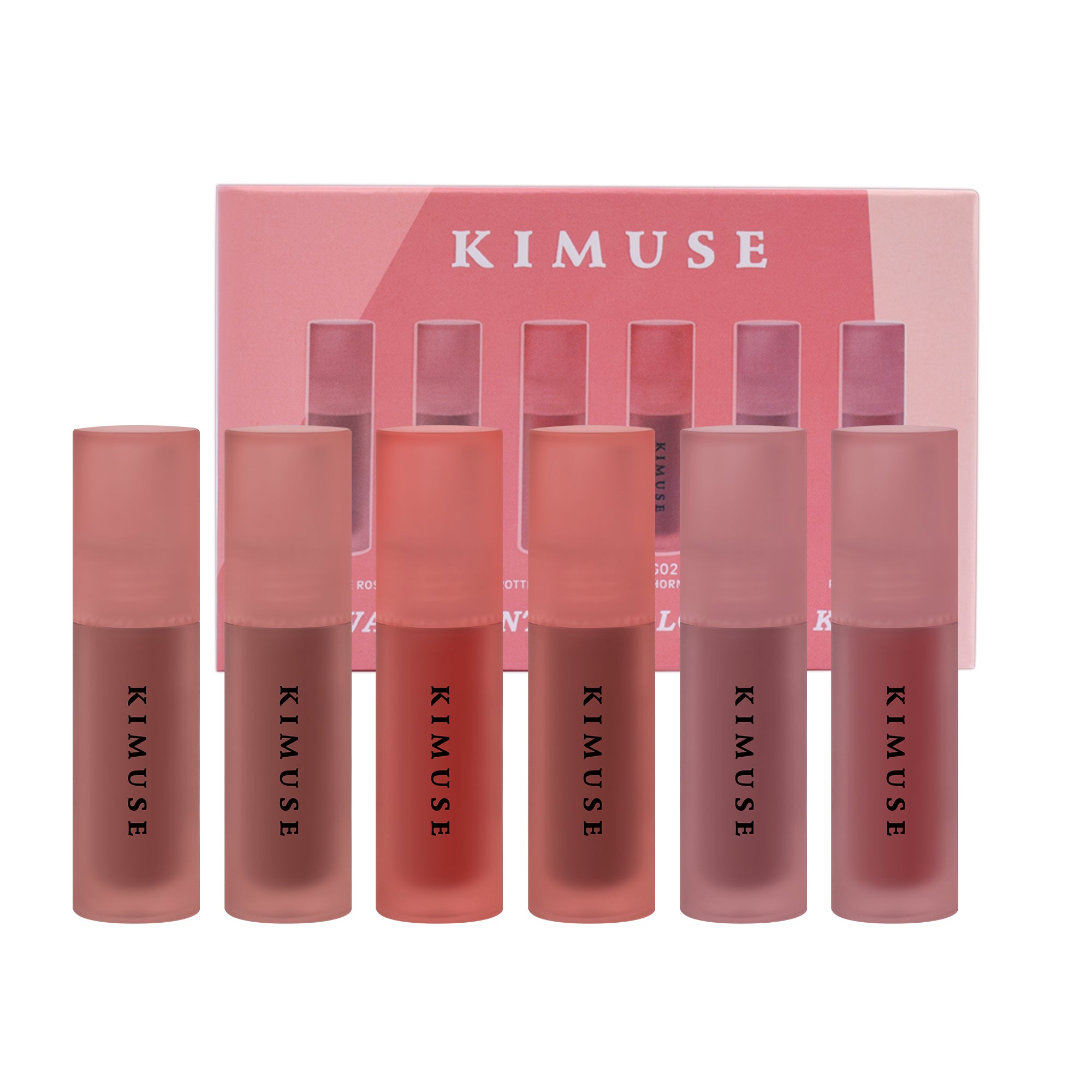 KIMUSE Water Gel Lip Tint 6 Colors Set, Highly Pigmented Long Lasting Lip Stains