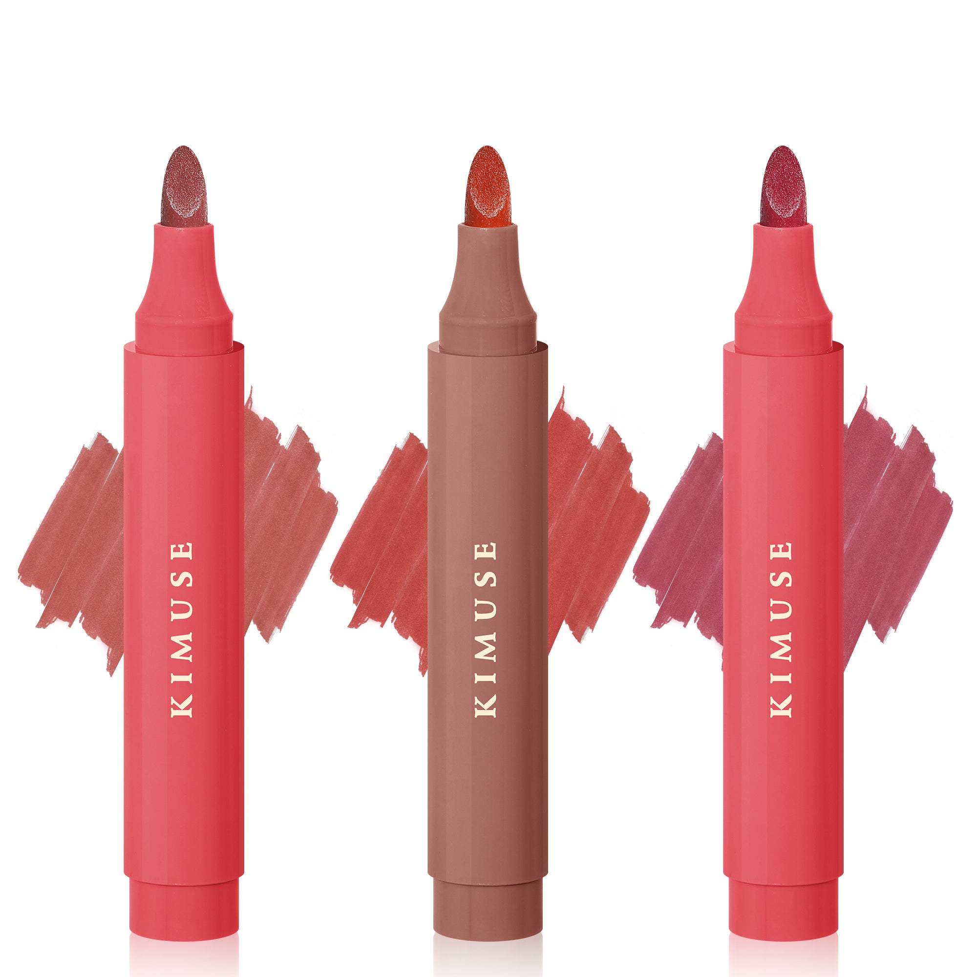 KIMUSE Lip Stain Tip Marker Set, Long Lasting Waterproof Matte Natural Finish