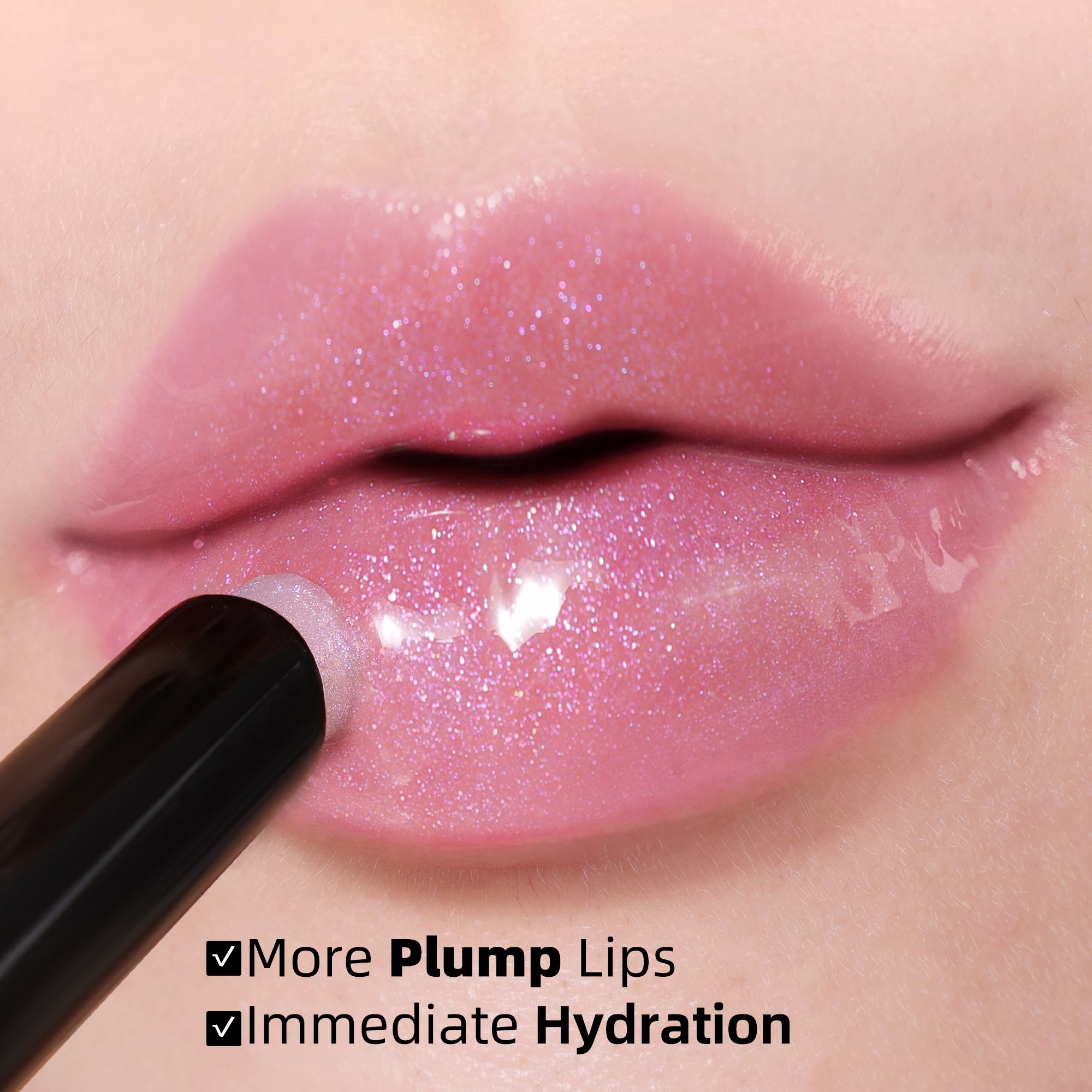 KIMUSE 2PCS Lip Plumper + Lip Gloss + Lip Balm, All-in-one Hydrating & Moisturizes lips