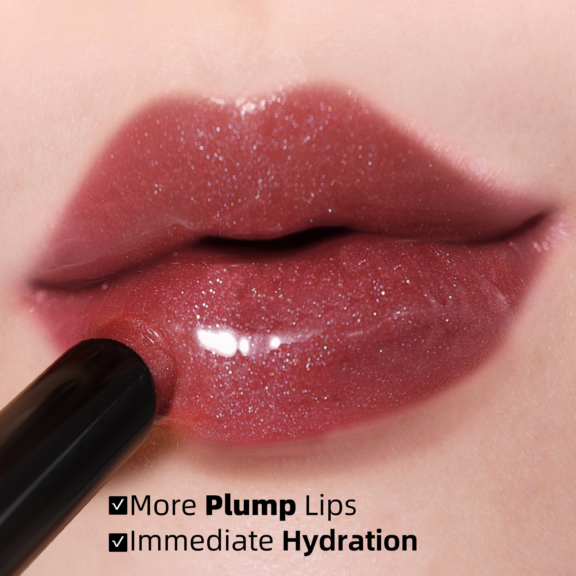 KIMUSE 2PCS Lip Plumper + Lip Gloss + Lip Balm, All-in-one Hydrating & Moisturizes lips