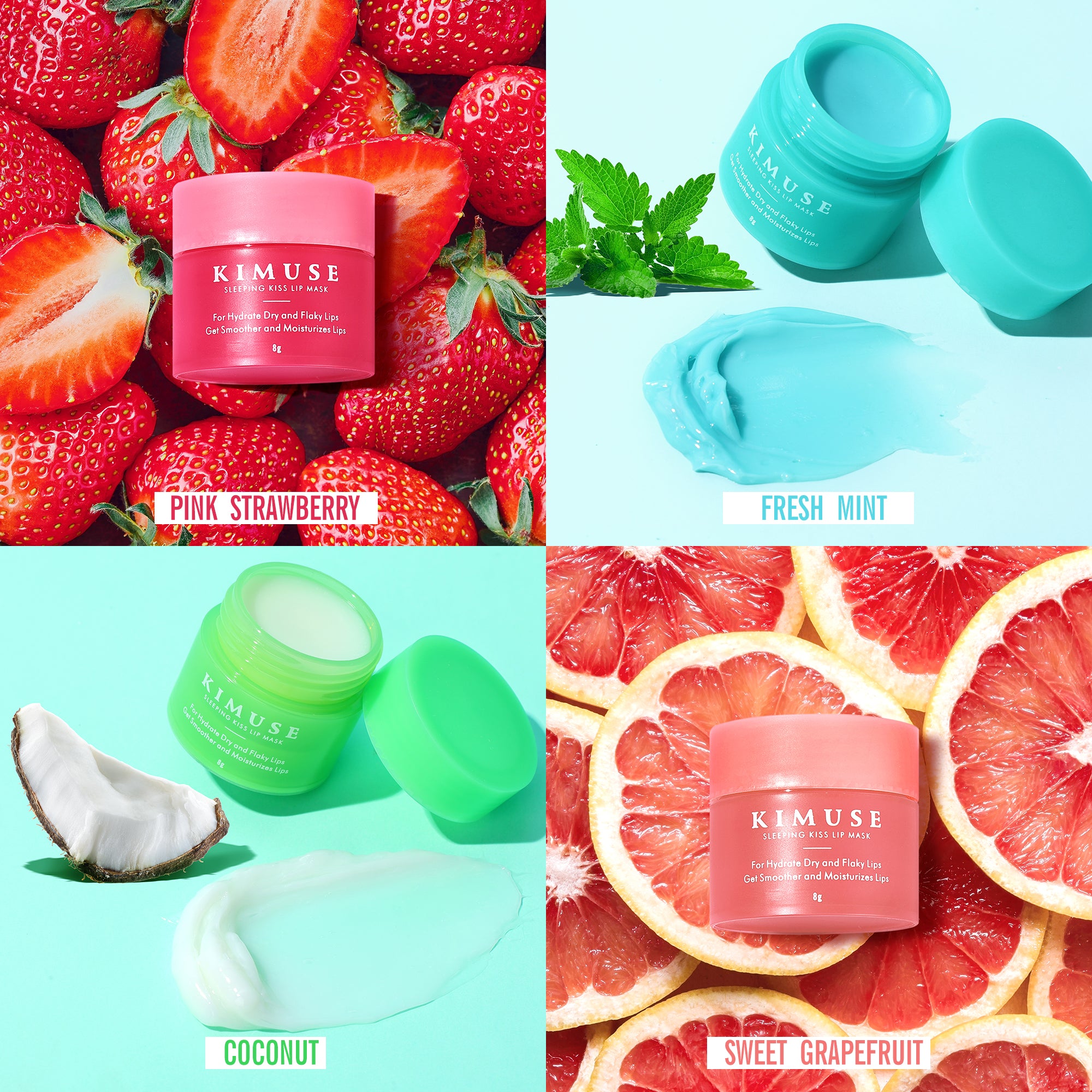 KIMUSE Lip Sleeping Mask Set, Hydrating, Nourishing Lip Care Products for Cracked Dry Lips
