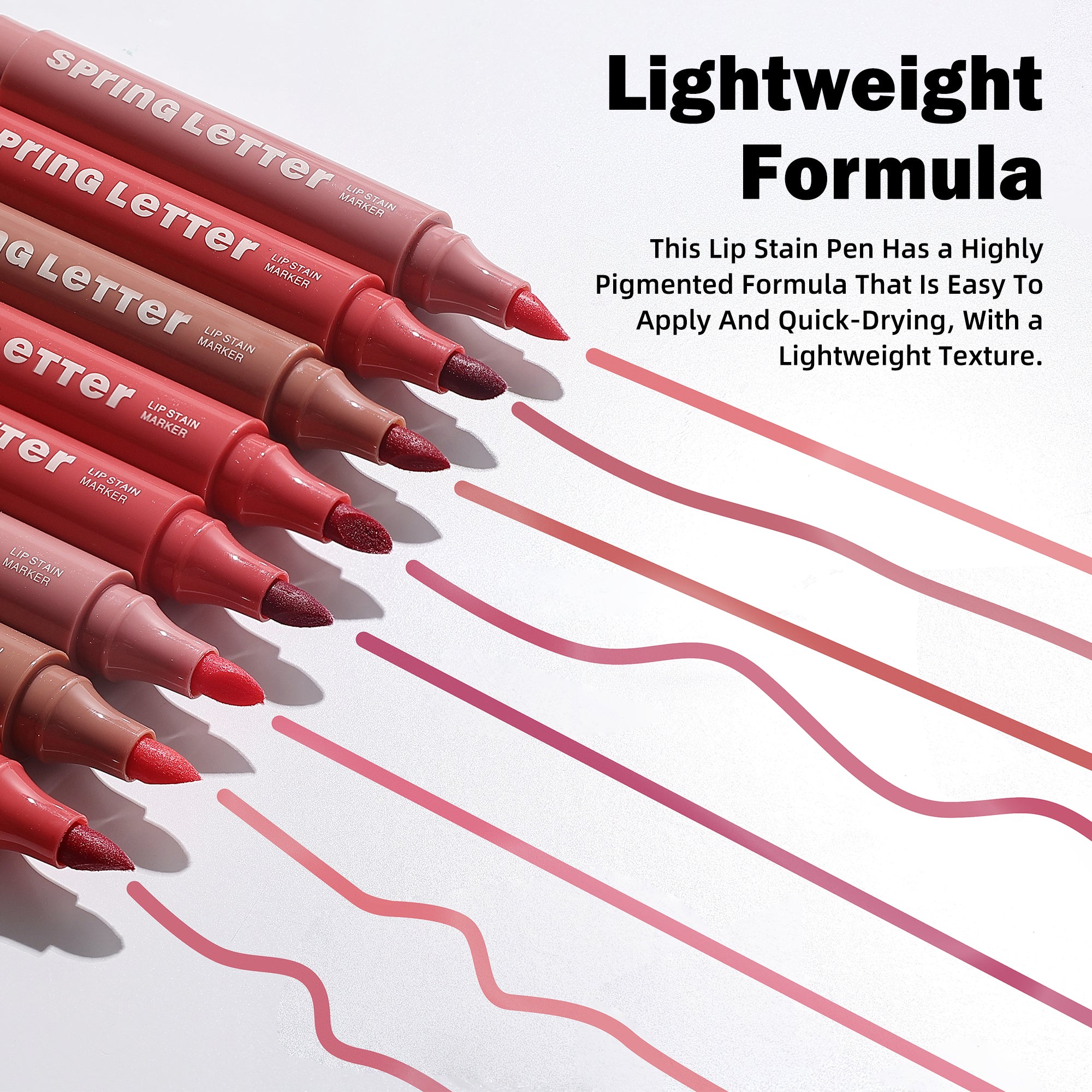 KIMUSE Lip Stain Tip Marker Set, Long Lasting Waterproof Matte Natural Finish