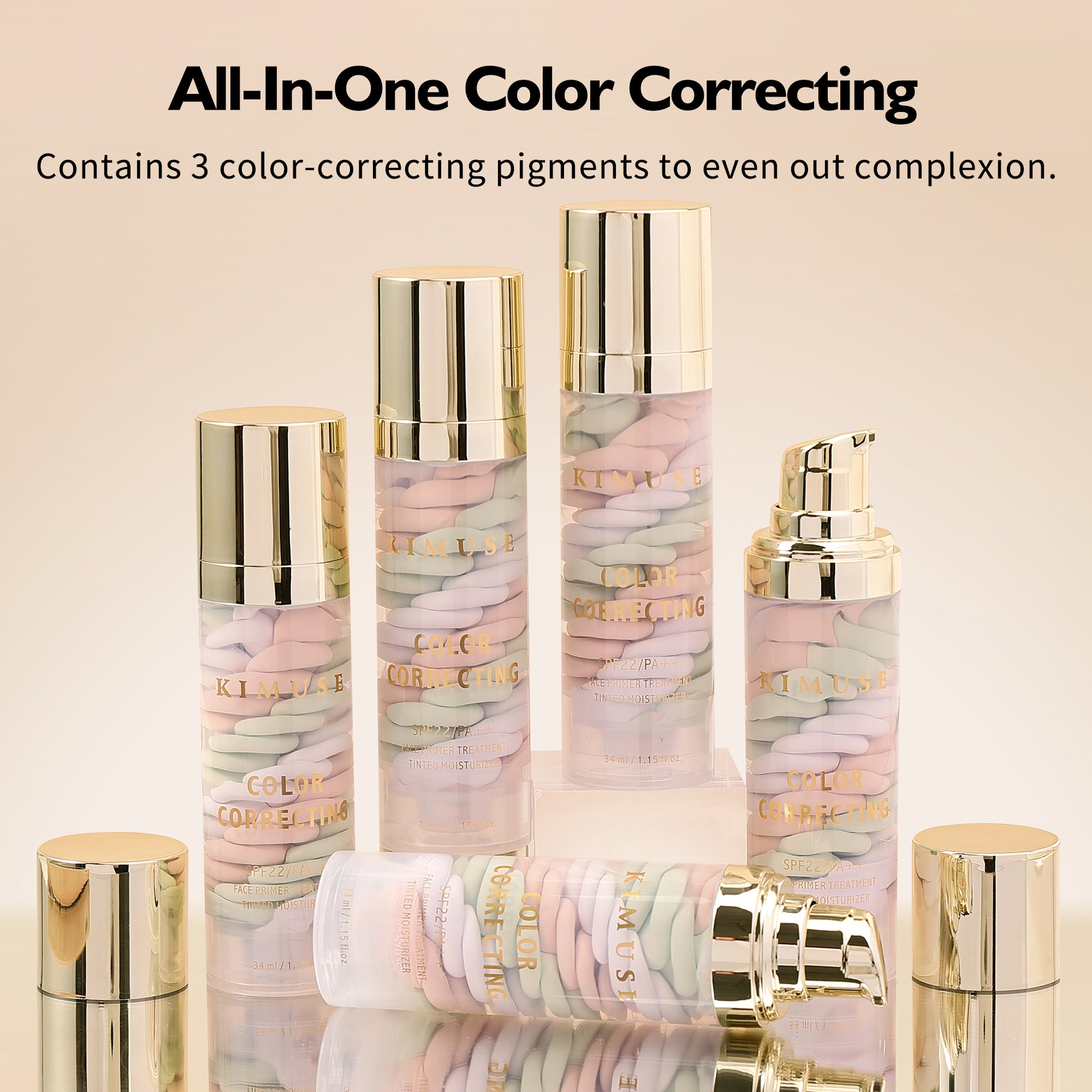 KIMUSE One Step Color Corrector, Hydrates, Balances & Nourishes Skin, Natural Finish