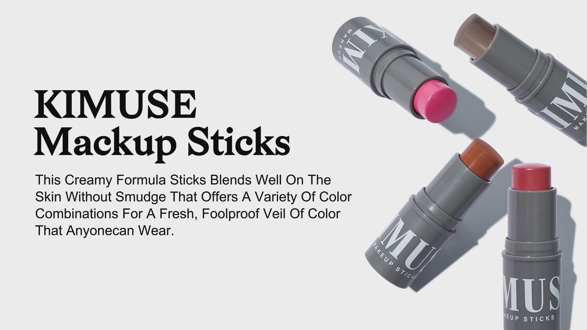 KIMUSE Multi-Stick Cream Highlighter Stick + Blush Stick, Buildable & Creamy