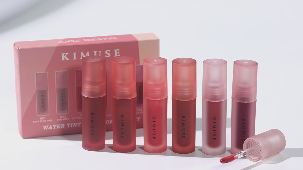 KIMUSE Water Gel Lip Tint 6 Colors Set, Highly Pigmented Long Lasting Lip Stains