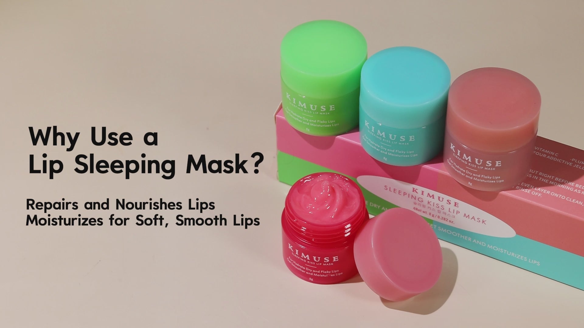 KIMUSE Lip Sleeping Mask Set, Hydrating, Nourishing Lip Care Products for Cracked Dry Lips